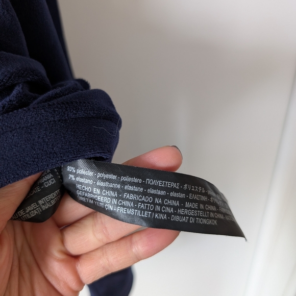 Zara Navy Cold Shoulder Mock Neck Top Medium - Picture 4 of 5